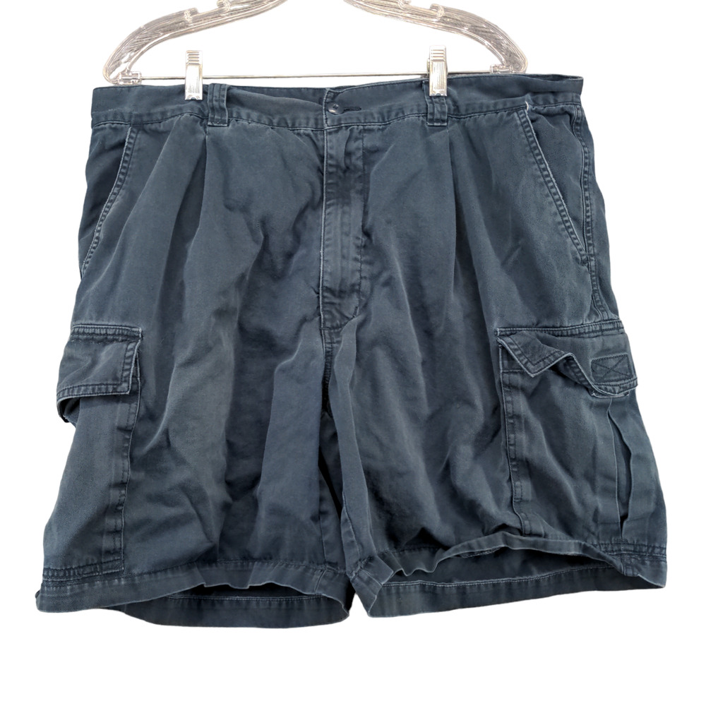 Cherokee Mens Cargo Shorts Blue Size 40 Cotton Pockets Belt Loops
